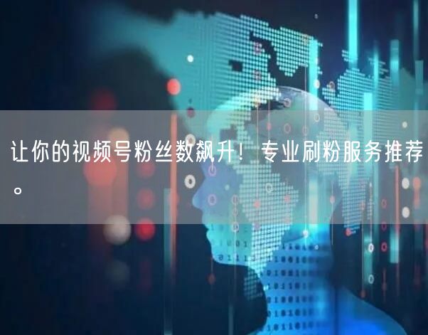 让你的视频号粉丝数飙升！专业刷粉服务推荐