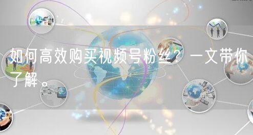如何高效购买视频号粉丝？一文带你了解。