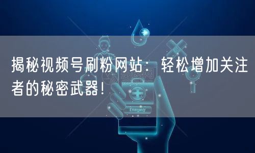 揭秘视频号刷粉网站：轻松增加关注者的秘密