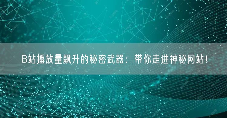 B站播放量飙升的秘密武器：带你走进神秘网