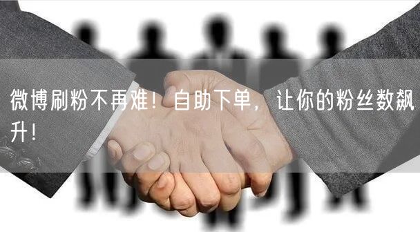 微博刷粉不再难！自助下单，让你的粉丝数飙