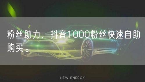 粉丝助力，抖音1000粉丝快速自助购买。