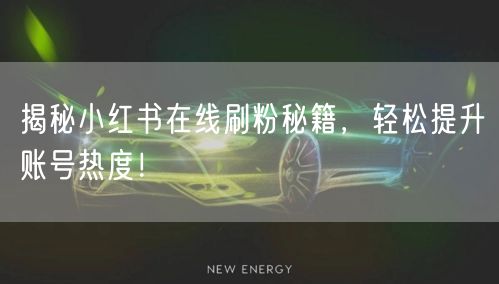 揭秘小红书在线刷粉秘籍，轻松提升账号热度