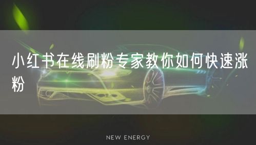 小红书在线刷粉专家教你如何快速涨粉