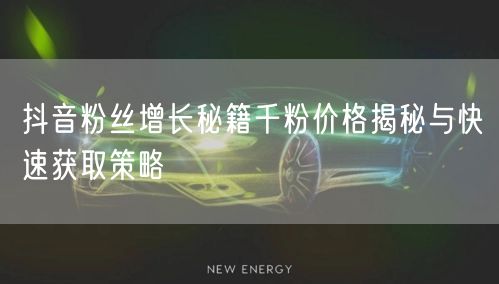 抖音粉丝增长秘籍千粉价格揭秘与快速获取策