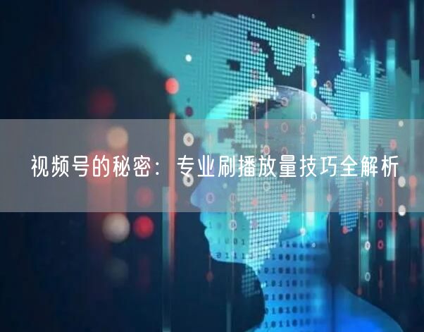 视频号的秘密：专业刷播放量技巧全解析