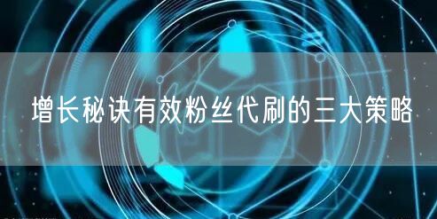 增长秘诀有效粉丝代刷的三大策略
