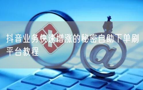 抖音业务快速增涨的秘密自助下单刷平台教程