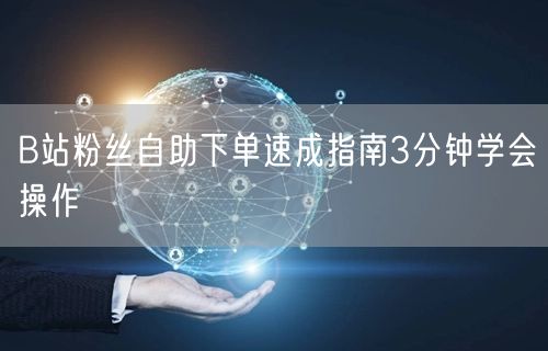B站粉丝自助下单速成指南3分钟学会操作