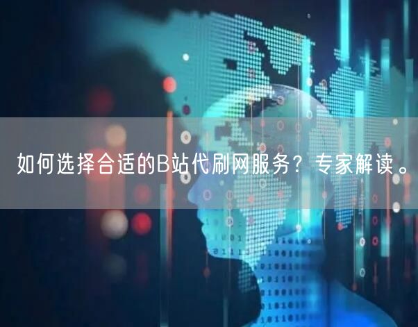 如何选择合适的B站代刷网服务？专家解读。