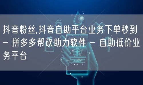 抖音粉丝,抖音自助平台业务下单秒到 - 